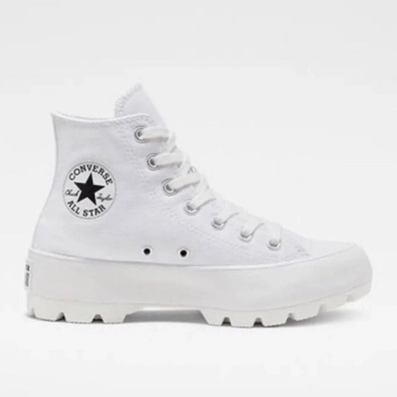 Converse Shoes - Women’s CONVERSE Chuck Taylor All Star high top lug white sneakers- Size 7.5